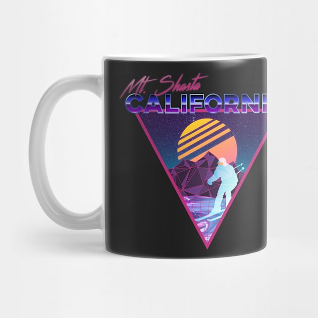 Retro Vaporwave Ski Mountain | Mt. Shasta California | Shirts, Stickers, and More! by KlehmInTime